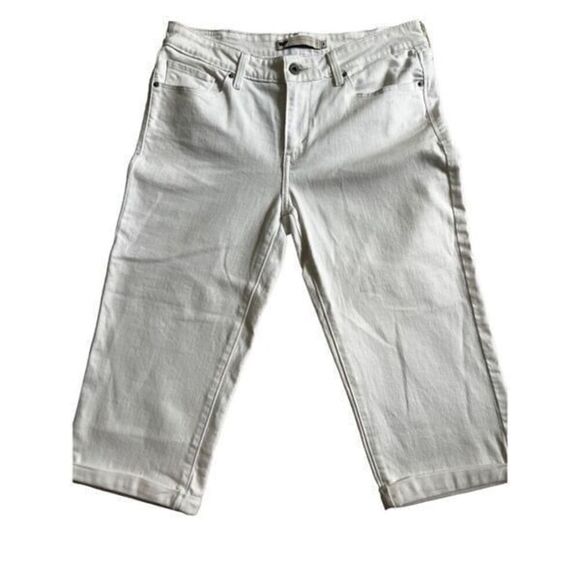 Levi’s White Capri Denim Cuffed Hem size 8 - Picture 6 of 8